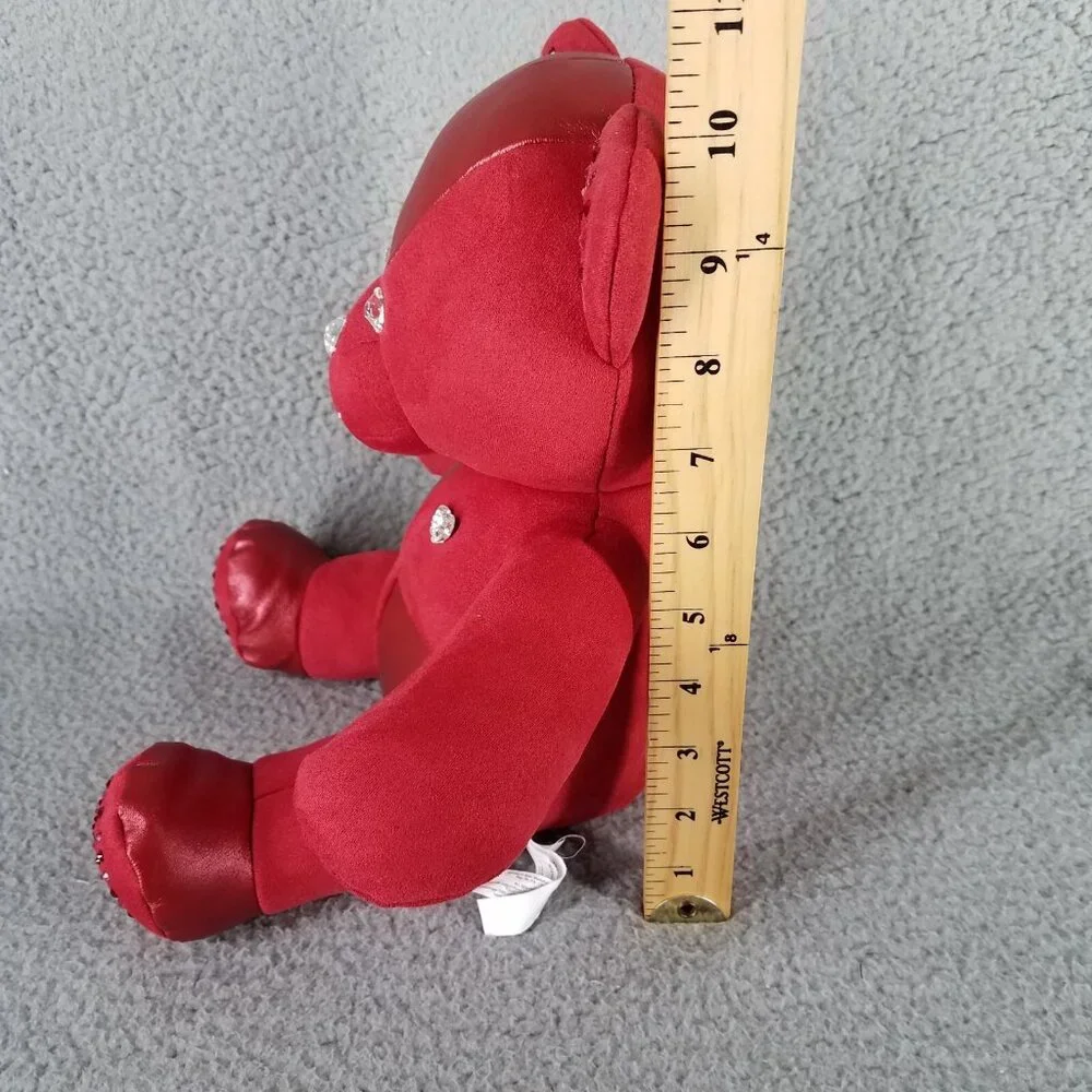 Build-A-Bear Swarovski Crystals Valentines Red Velvet Plush Bear Collectors 2021